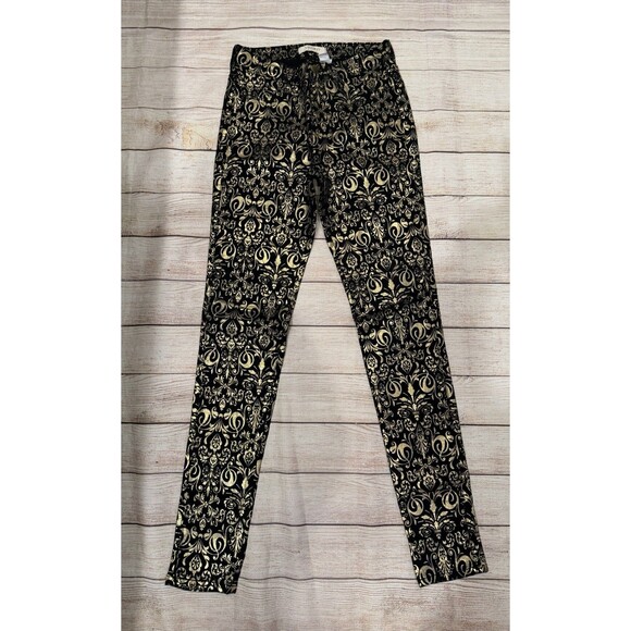 Vibrant Denim - Vibrant Jeans Black & Gold Design Print Cotton Blend Juniors Size 11